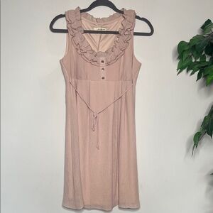 Twenty One Ruffled Pink Sleeveless Dress